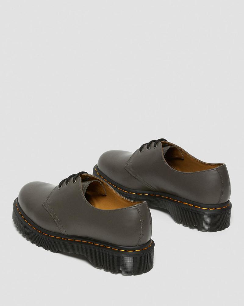 Dr Martens 1461 Bex Smooth Læder Oxford Sko Herre Khaki Grå | DK 585MQZ